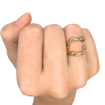 Pierścionek Melting Metal